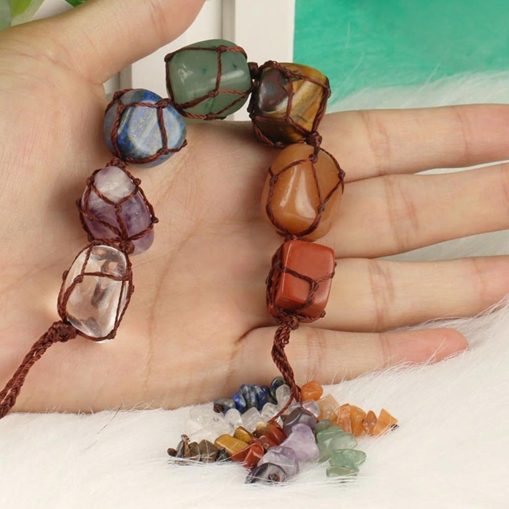 Olivenorma La pietra di guarigione dei 7 chakra Reiki Meditazione Decorazione nappa