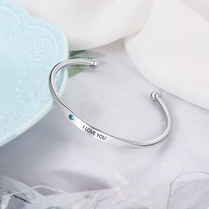 Olivenorma Bracciale personalizzato con incisione e pietra portafortuna