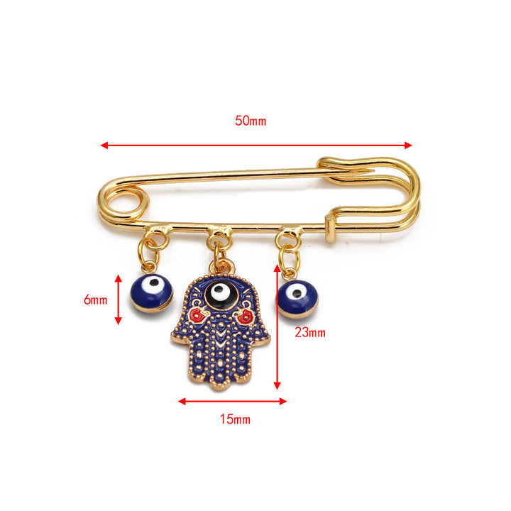 Spilla serie Hamsa con occhio malvagio Olivenorma