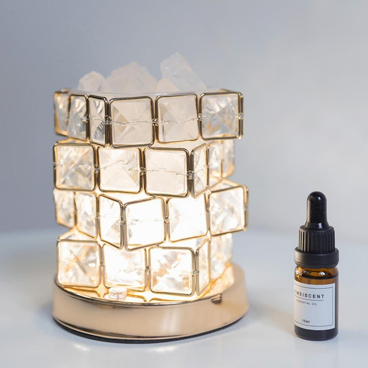 Olivenorma Lampada per aromaterapia con cristalli di olio essenziale Rubiks a quattro strati
