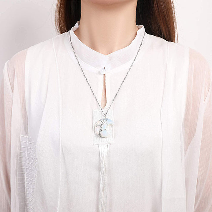 Collana con luna e chakra naturale Olivenorma