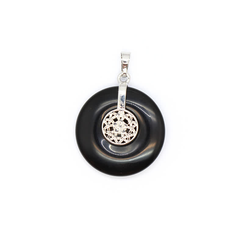 Collana con fibbia della pace in cristallo naturale Olivenorma e albero della vita