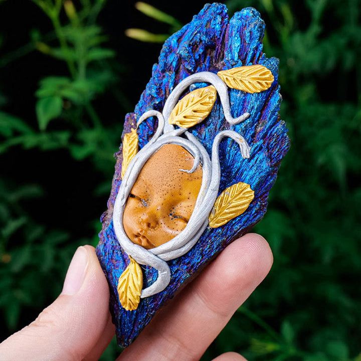 Olivenorma Aura Tormalina Kyanite Elf Crafts Decorazione con pietre preziose