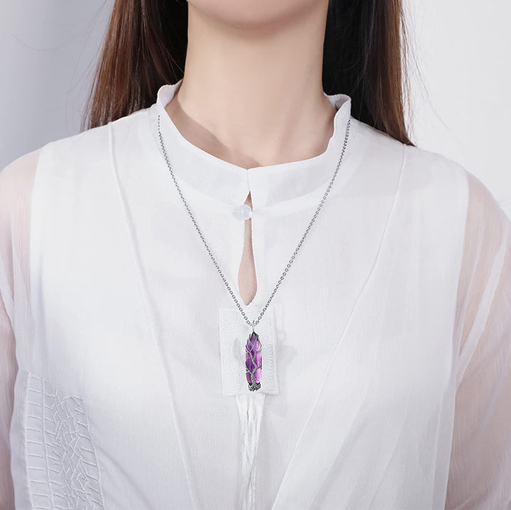 Collana in cristallo Olivenorma con pietra preziosa dell'albero della vita