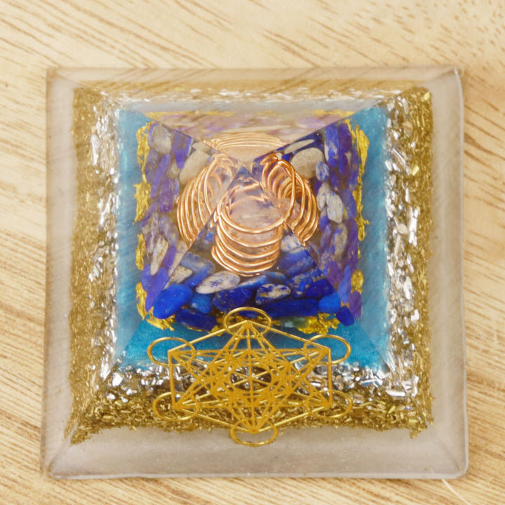 Olivenorma Lapislazzuli Cubo di Metatron Piramide di Orgone 
