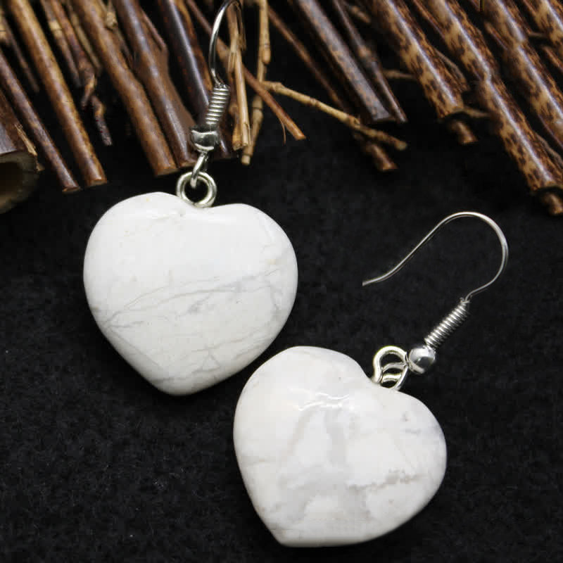 Orecchini di cristallo naturale con guarigione a forma di cuore