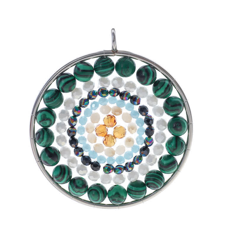 Collana di cristallo con ciondolo rotondo con fiore di datura di Olivenorma