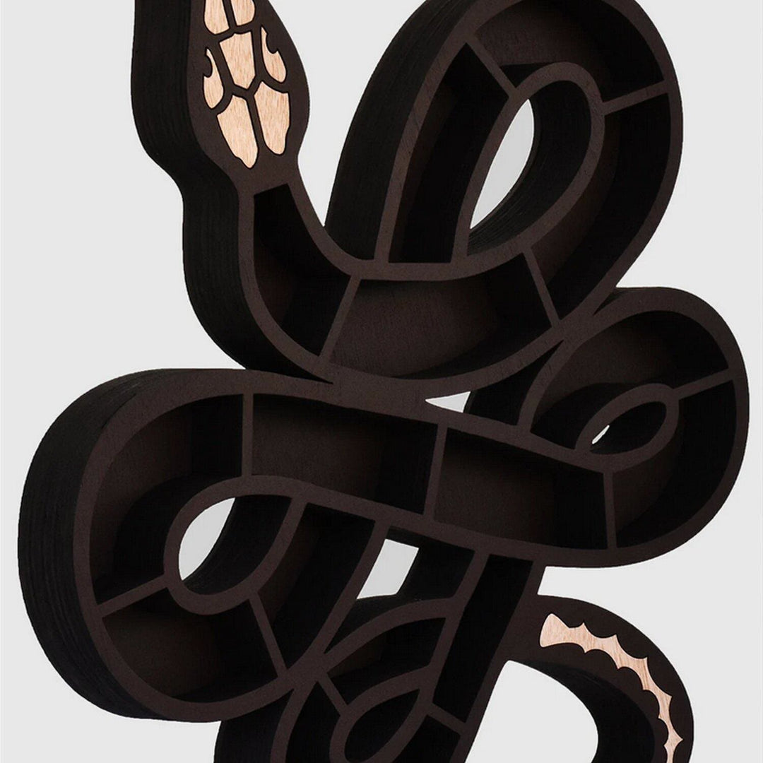 Olivenorma Mensola in cristallo Dark Snake fatta a mano