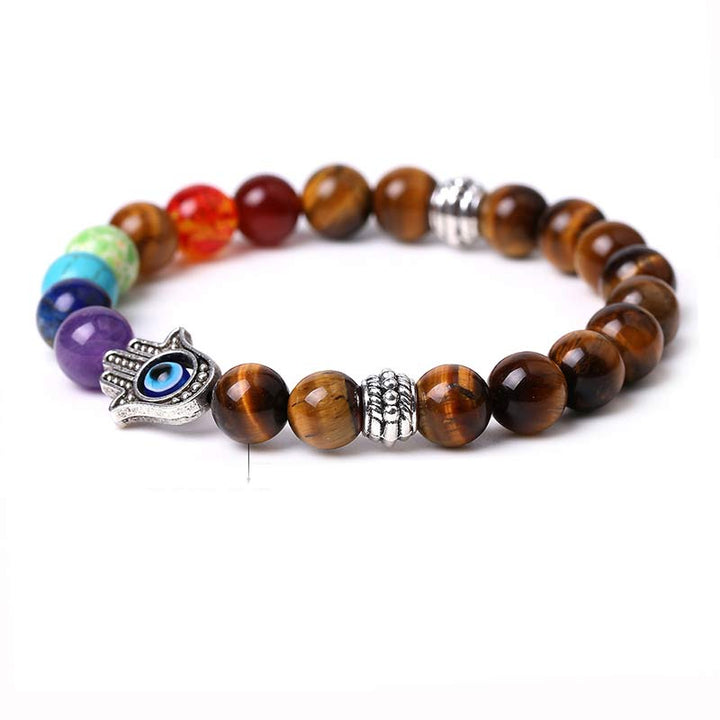 Bracciale Olivenorma Chakra naturale Hamsa e malocchio Reki