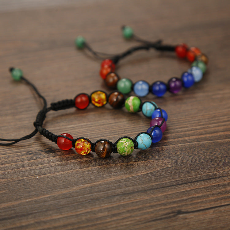 Braccialetto di preghiera arcobaleno dei chakra Olivenorma