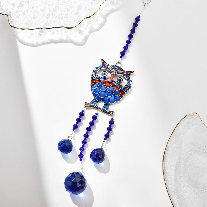 Decorazione da parete con gufo con zircone blu Olivenorma Malocchio 