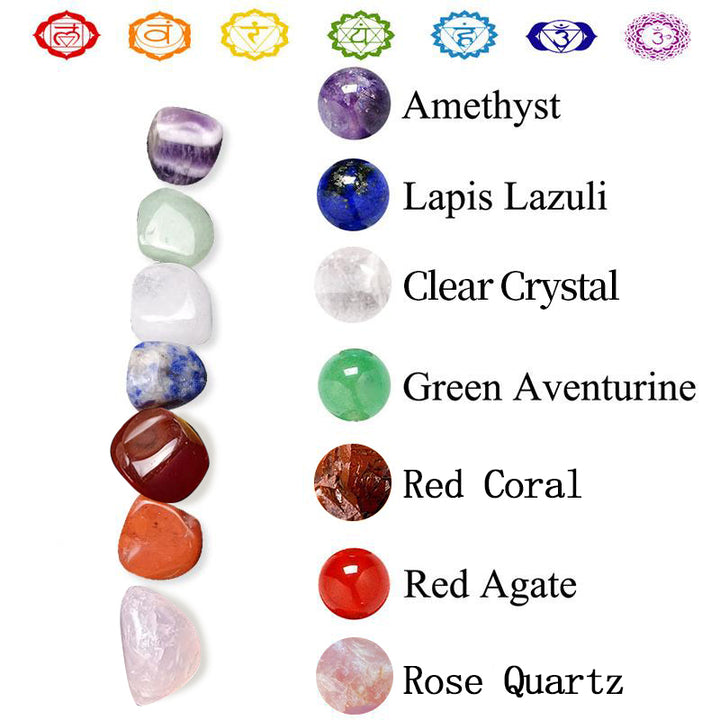 Braccialetto con ciondolo di guarigione dei chakra, set di cristalli