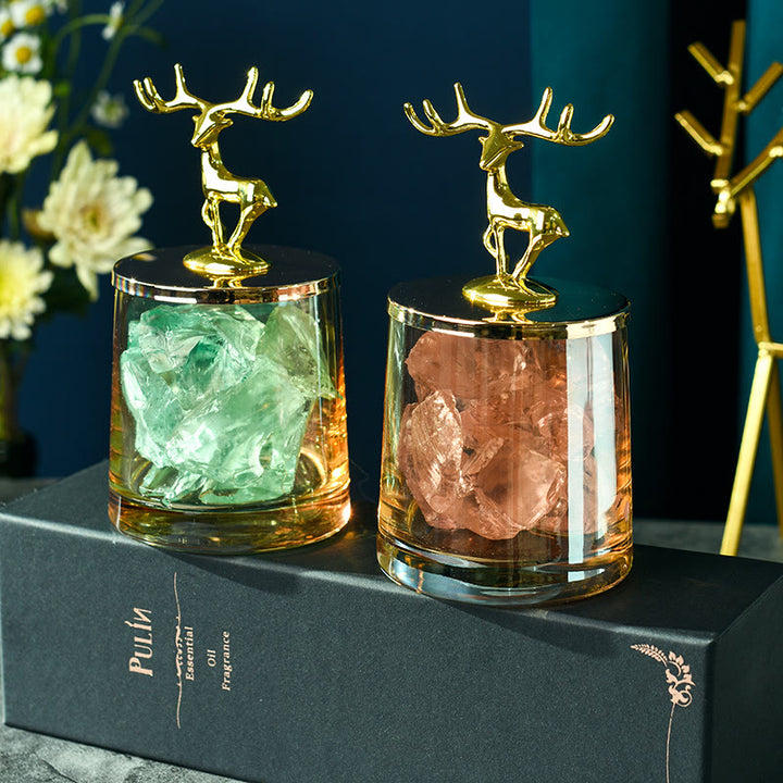Olivenorma Deer Cup Ornamento senza fuoco Lampada di cristallo per aromaterapia