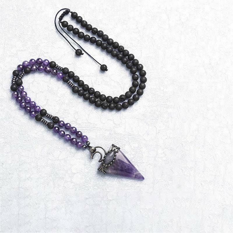 Collana con ciondolo a forma di triangolo in cristallo naturale Olivenorma