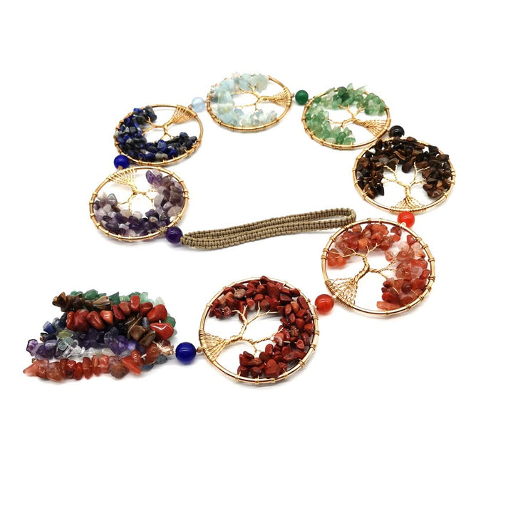 Olivenorma 7 Chakra Crystal Fengshui Albero della vita Decorazione da parete