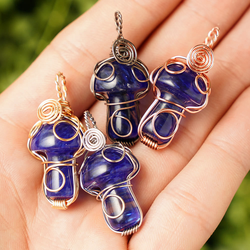 Collana con fungo in pietra curativa naturale Olivenorma