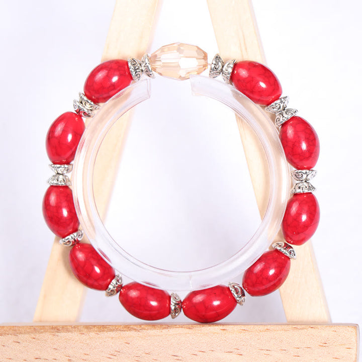 Olivenorma Set di bracciali con perline e ciondolo a forma di cuore con ali di elefante