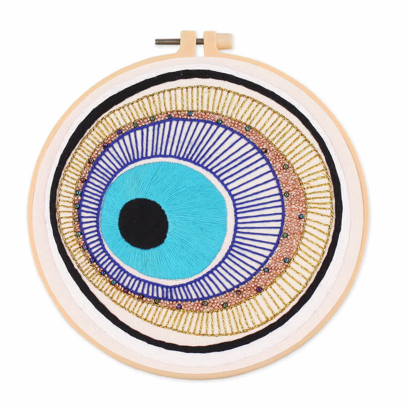 Olivenorma Evil Eye Ricamo a mano Materiale semilavorato Decorazione 