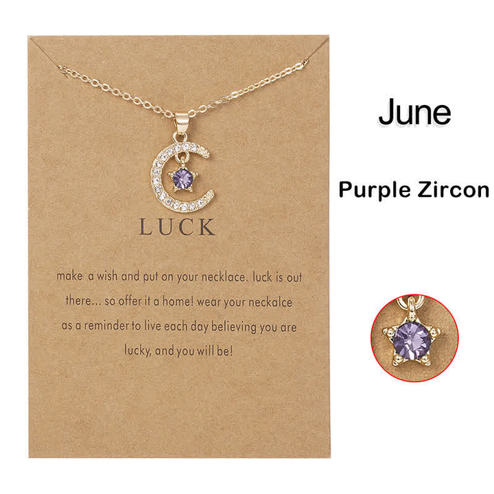 Collana creativa stella pietra portafortuna mese di Olivenorma - Zircone viola di giugno - image 6