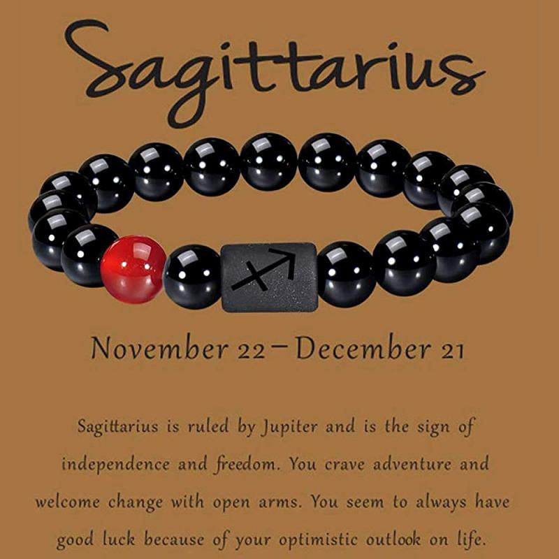 Bracciale portafortuna dello zodiaco in ossidiana Olivenorma