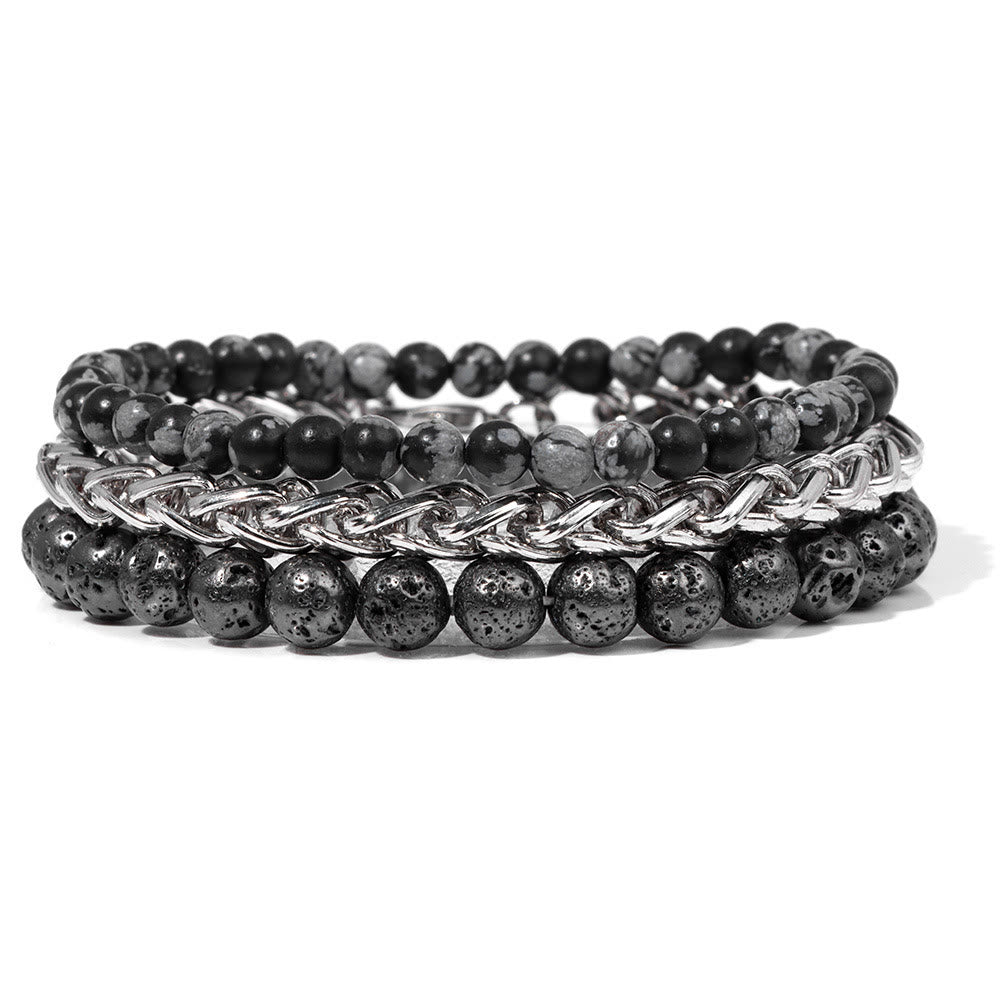 Olivenorma "Pace e calma" Bracciale in pietra rosa retrò