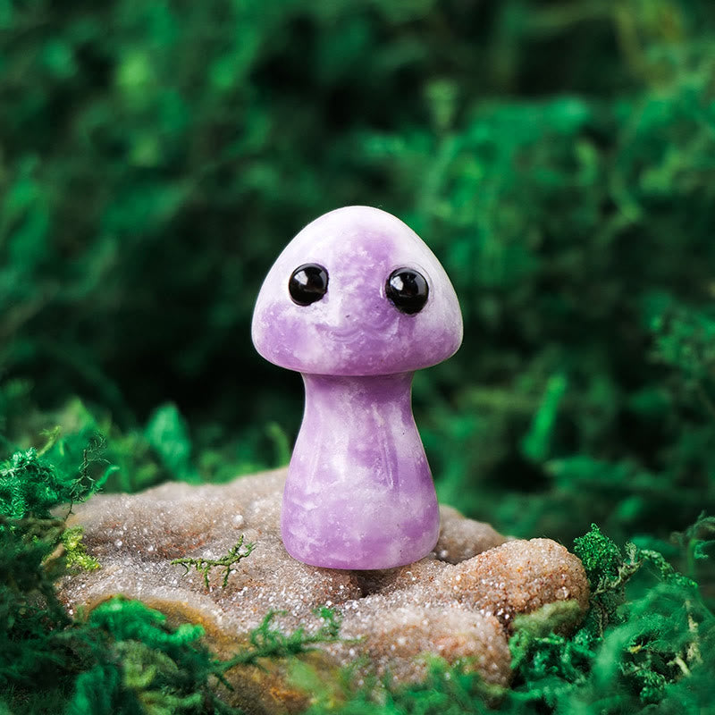 Olivenorma Cristallo naturale Funghi carini Decorazione per animali domestici con pietre preziose 