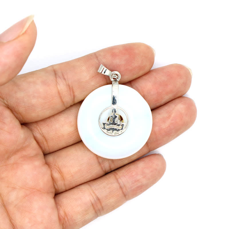 Collana con fibbia della pace in cristallo naturale Olivenorma e albero della vita