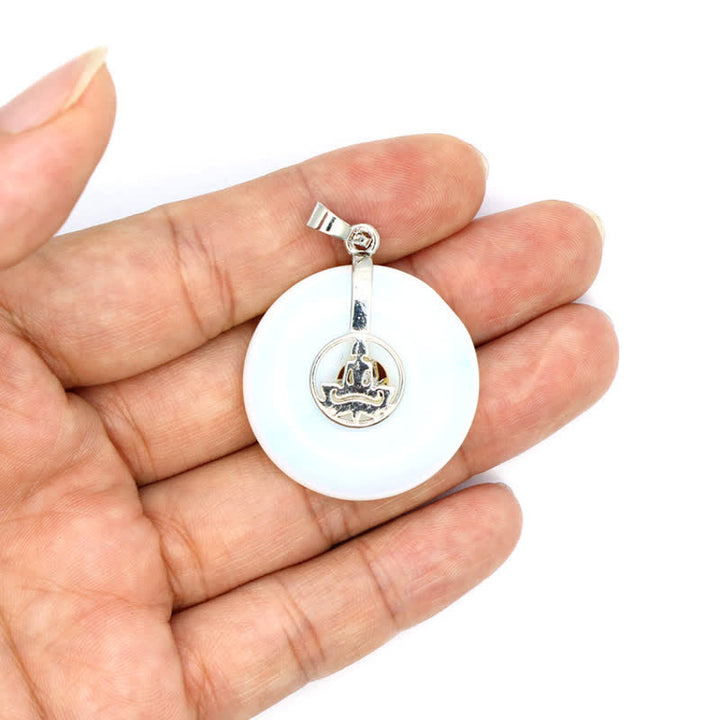 Collana con fibbia della pace in cristallo naturale Olivenorma e albero della vita