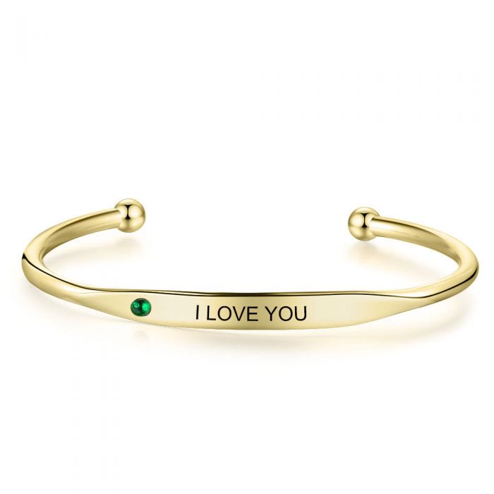 Olivenorma Bracciale personalizzato con incisione e pietra portafortuna