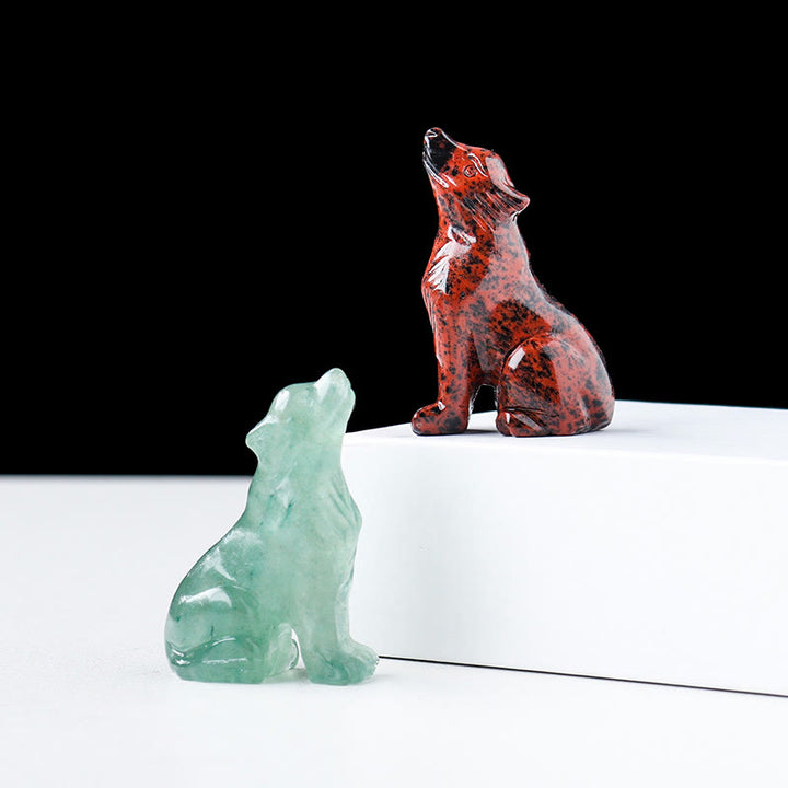 Decorazione in pietra preziosa di cristallo naturale Olivenorma Little Wolf Boy