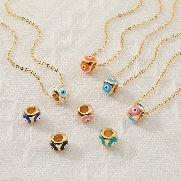 Collana con ciondolo a forma di occhio malvagio rotondo che gocciola olio Olivenorma