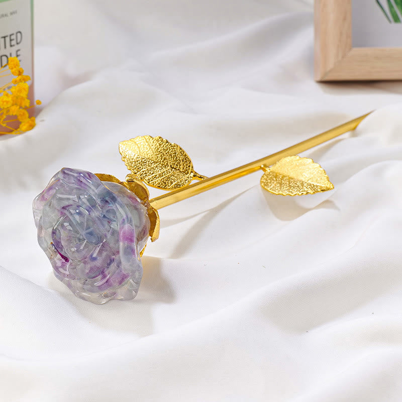 Olivenorma Crystal Rose Flower Artigianato Decorazione con pietre preziose