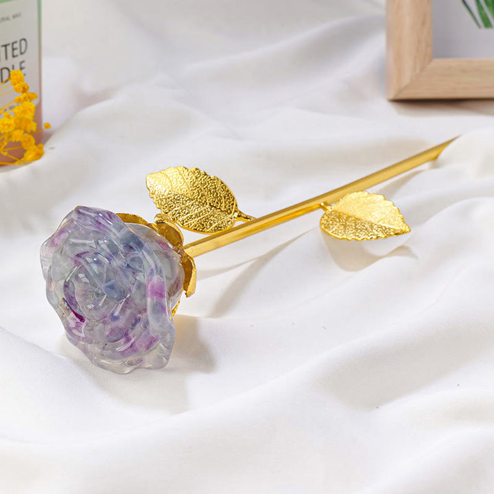 Olivenorma Crystal Rose Flower Artigianato Decorazione con pietre preziose