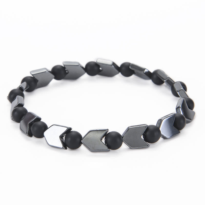 Bracciale da uomo con perline in occhio di tigre ematite e freccia Olivenorma