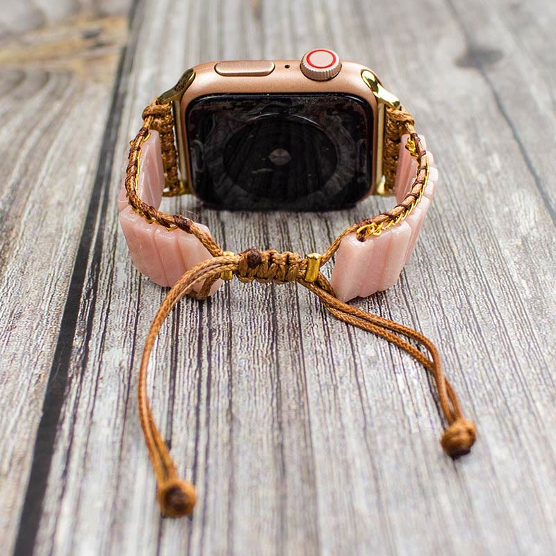 Olivenorma Bracciale con cinturino in pietra Boho con cinturino in opale rosa
