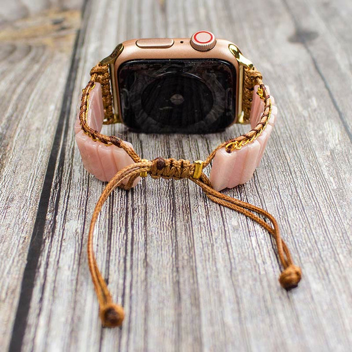 Olivenorma Bracciale con cinturino in pietra Boho con cinturino in opale rosa