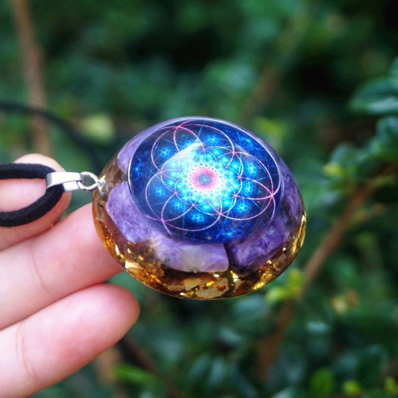 Collana con pendente Charoite naturale Olivenorma