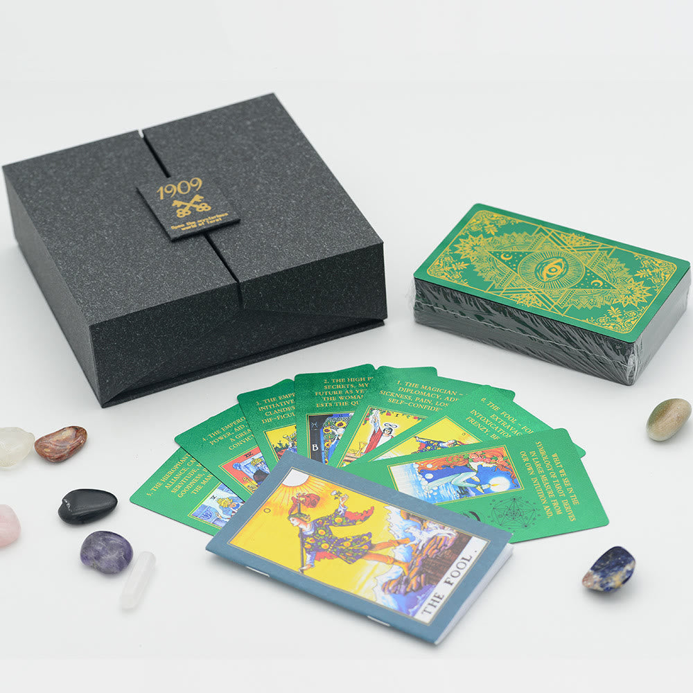 Olivenorma Foil Crystals Stone Tovaglia Set Mazzo di Tarocchi Carte