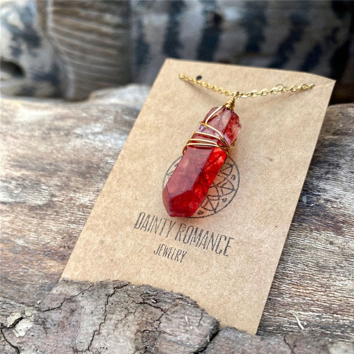 Collana di cristallo rosso curativo Olivenorma