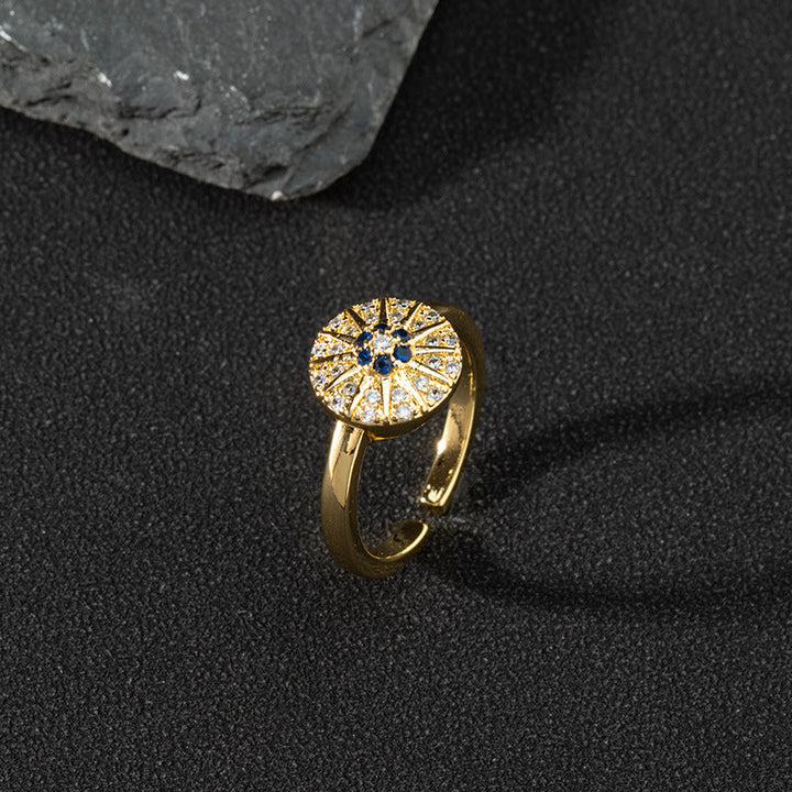 Olivenorma Anello Zircone Bianco Anello Regolabile Malocchio