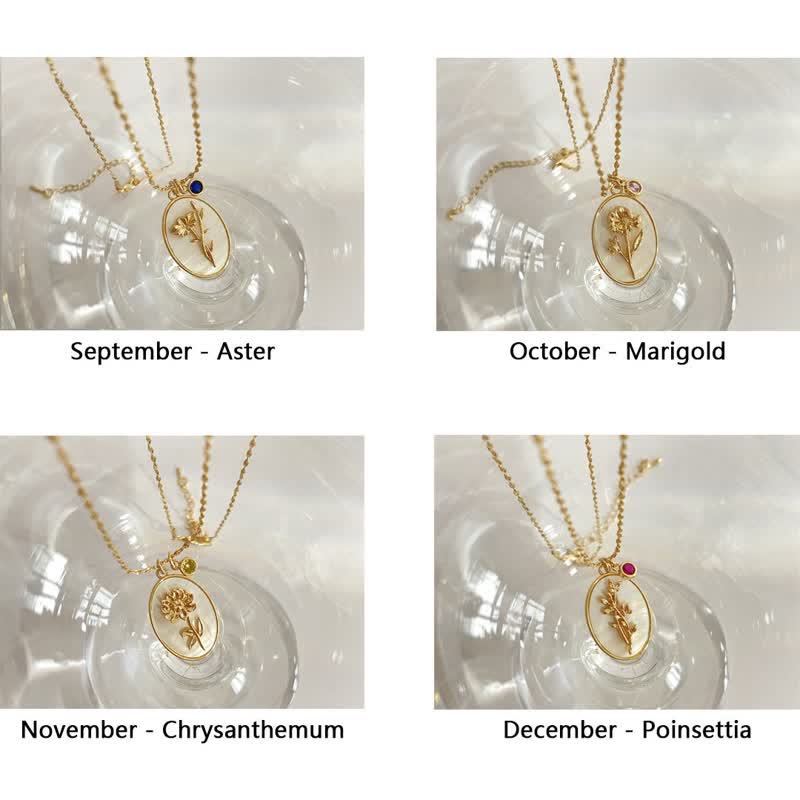 Collana con pietra portafortuna Olivenorma e fiore portafortuna