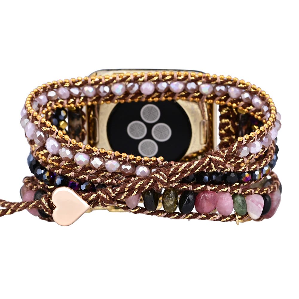 Cinturino avvolgente per Apple Watch Olivenorma Strawberry Quartz Obsidian