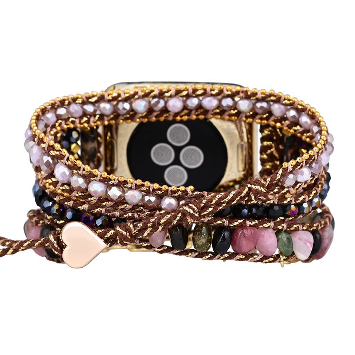 Cinturino avvolgente per Apple Watch Olivenorma Strawberry Quartz Obsidian