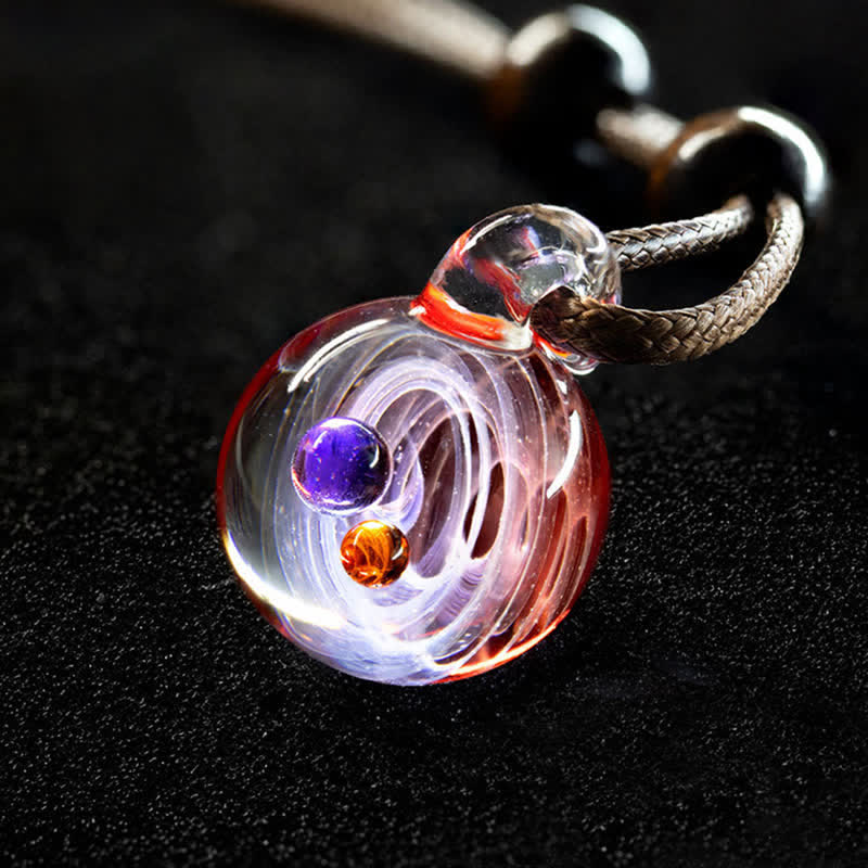 Collana in vetro con cielo stellato cosmico Olivenorma