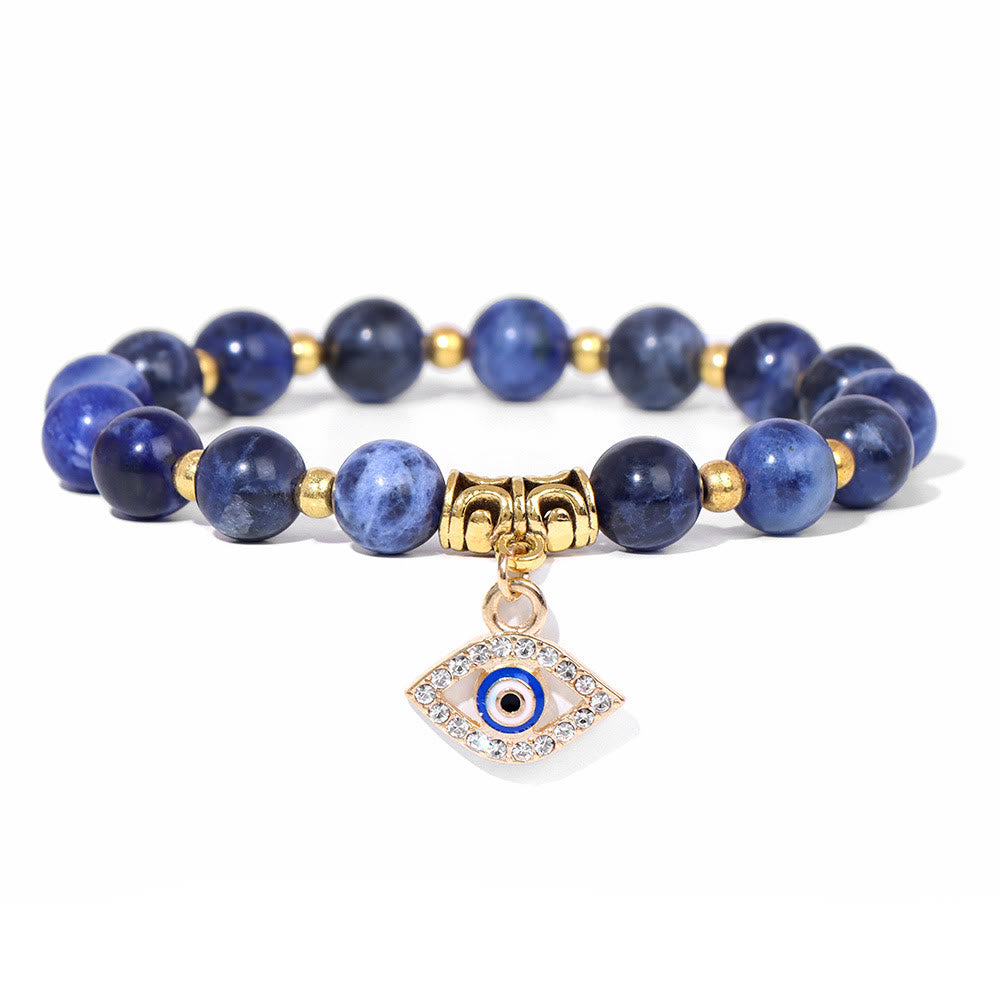 Bracciale con ciondolo malocchio in pietra naturale Olivenorma