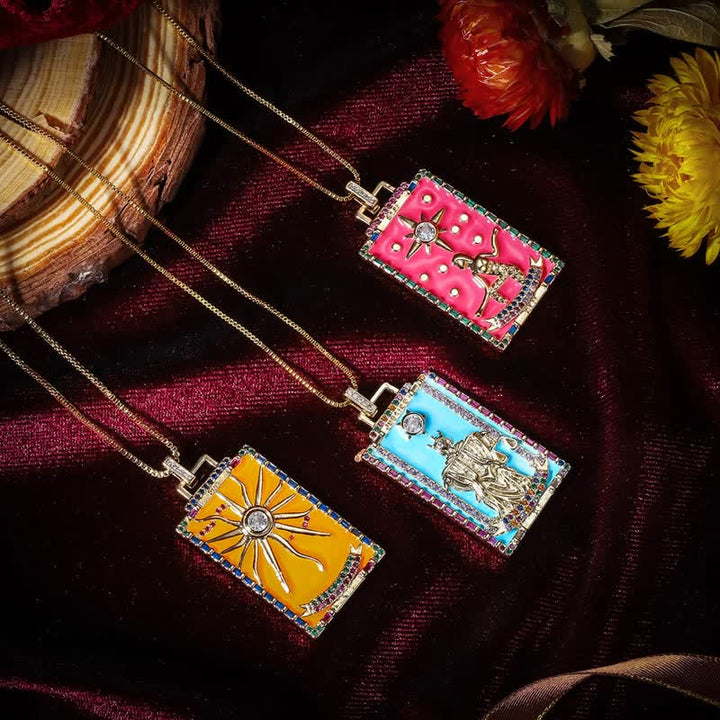 Collana con carta dei tarocchi Olivenorma in smalto