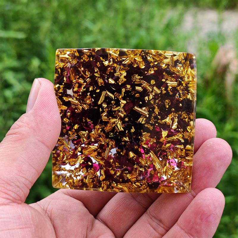 Olivenorma Ametista con Granato Capricorno Zodiac Orgone Piramide 
