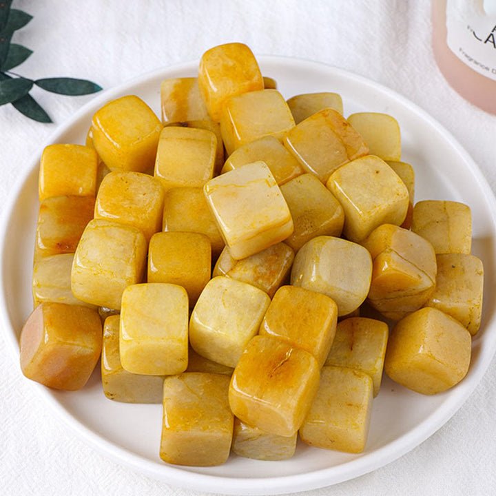 Olivenorma Agata gialla Cubo di cristallo Pietra naturale 