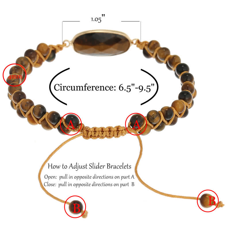 Bracciale intrecciato con perline di occhio di tigre Olivenorma