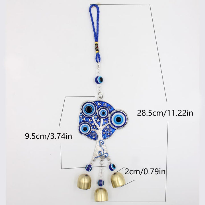 Olivenorma Blue Evil Eye Albero della vita Windchime Decorazione da parete